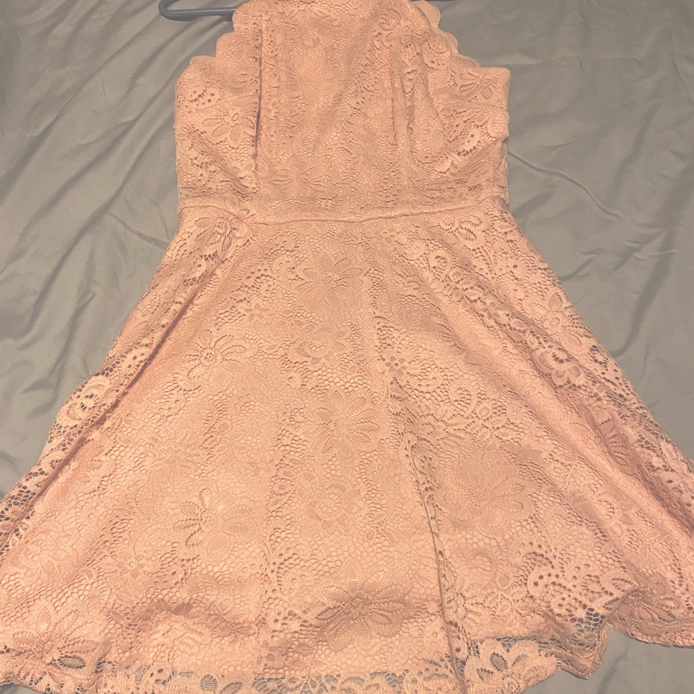 Semi formal pink lace dress. Size 9